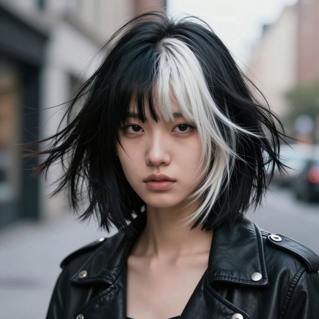 Messy Black and White Split