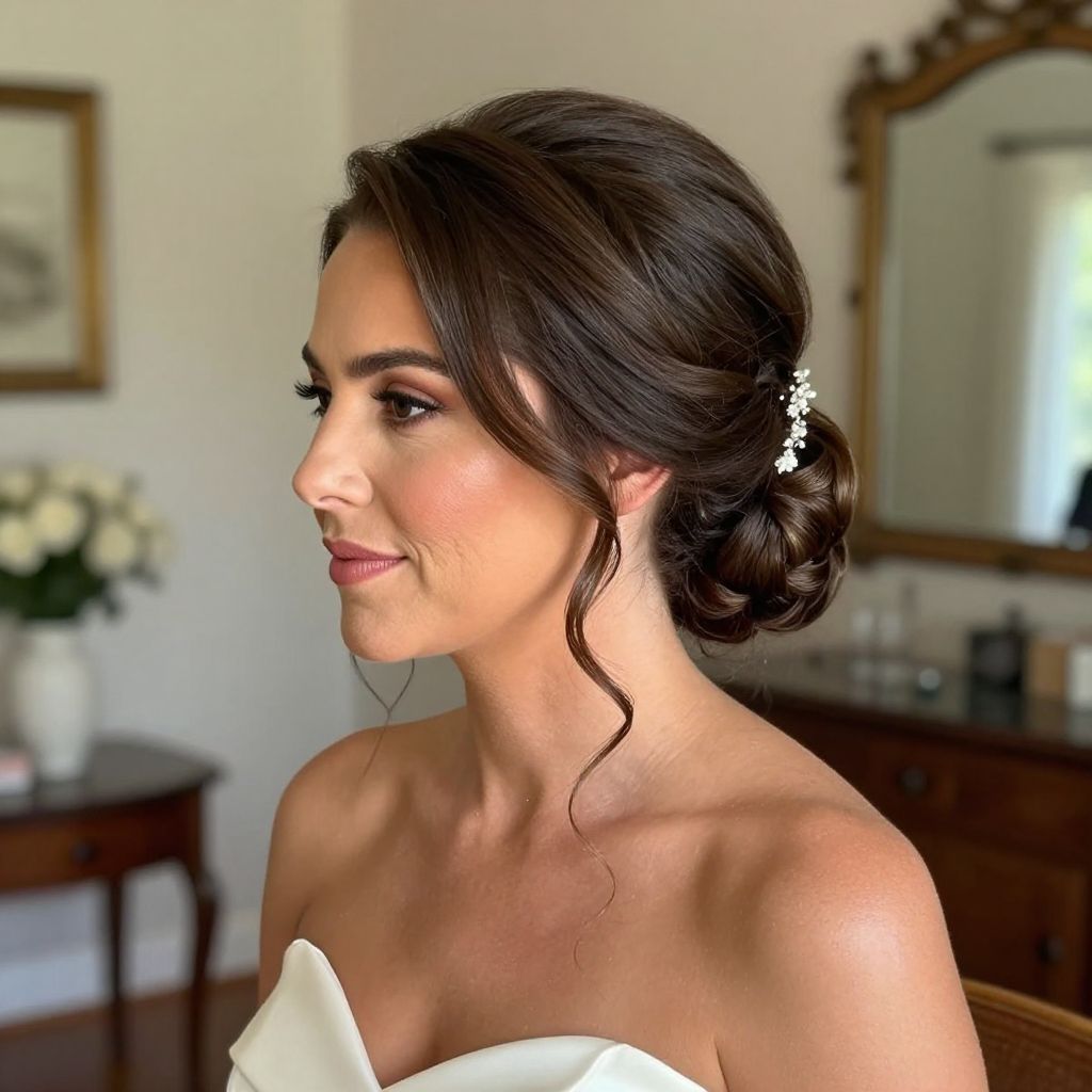 Elegant Chignon bridesmaid hair style