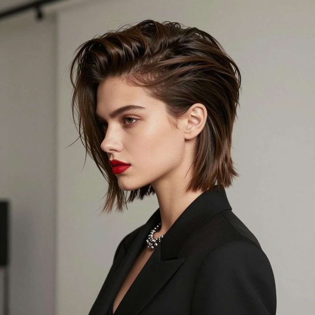 Modern Pompadour bridesmaid hair style