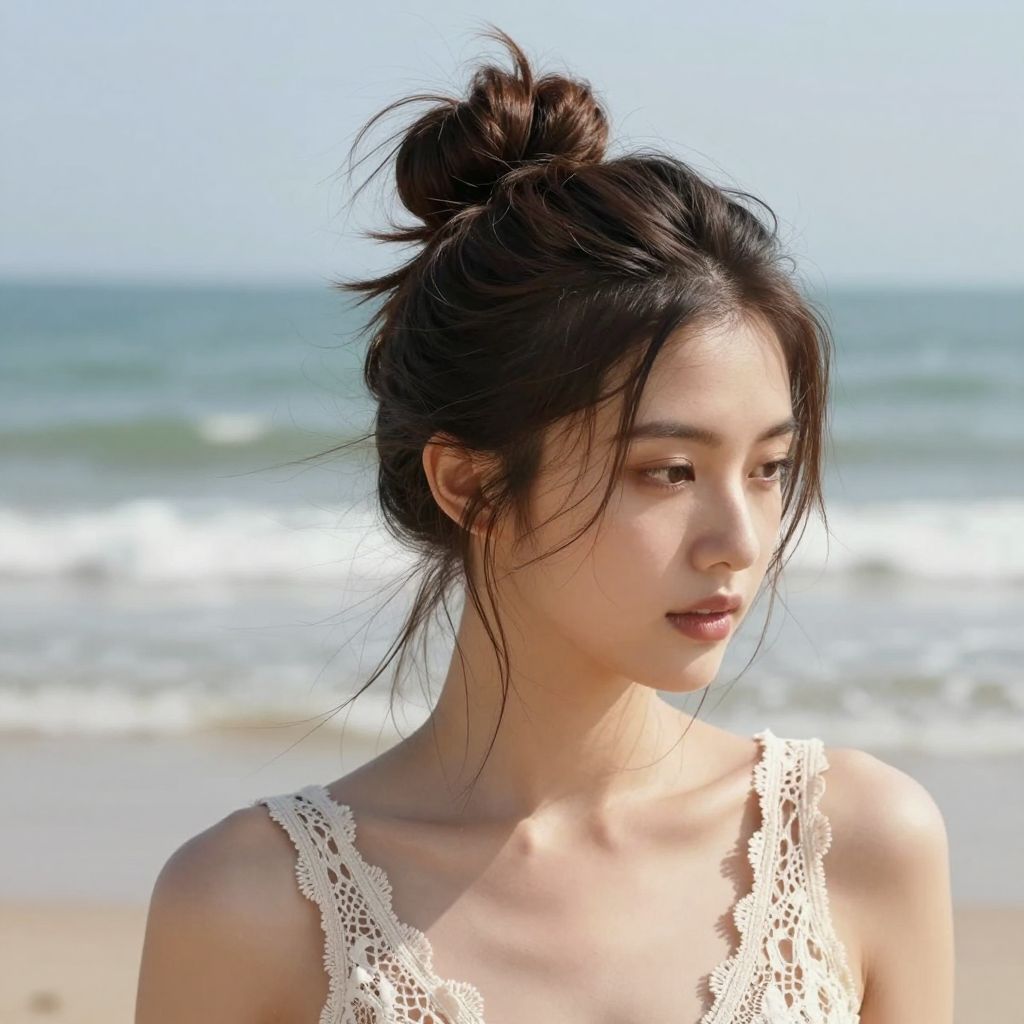 Messy Bun bridesmaid hair style