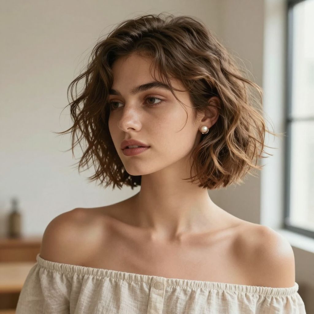 Short Tousled Bob bridesmaid hair style