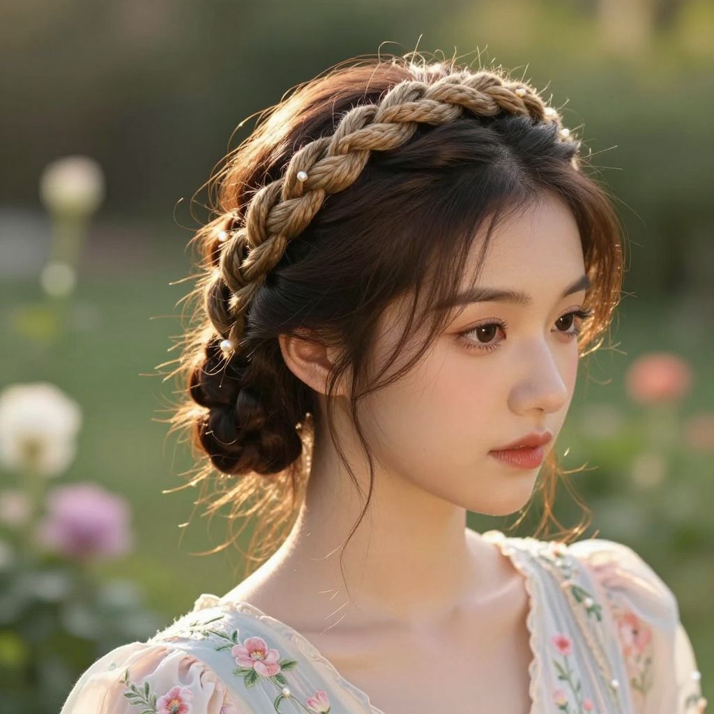 Rope Braid Crown bridesmaid hair style