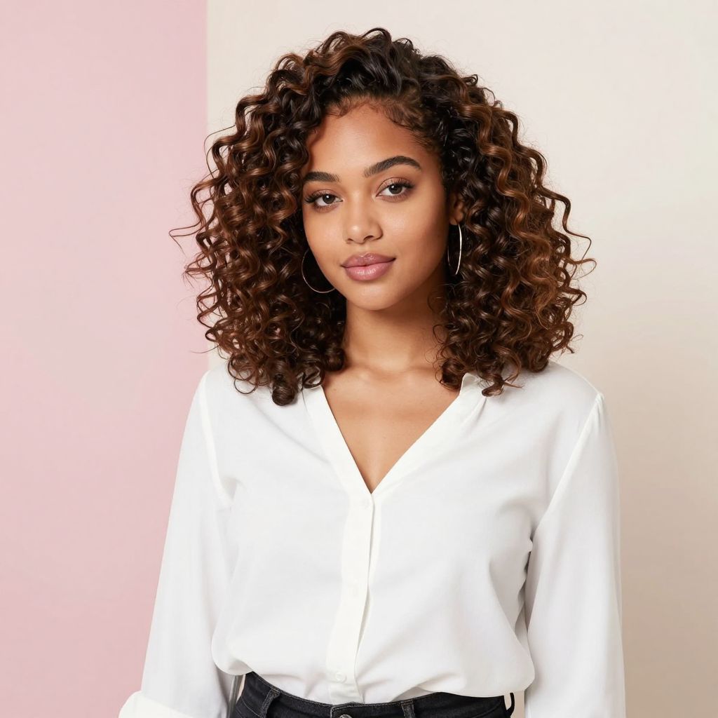 Curly Bob with Side Part