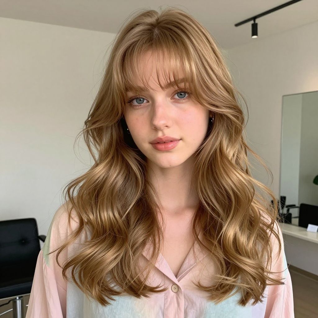 Curtain Bangs with Curls