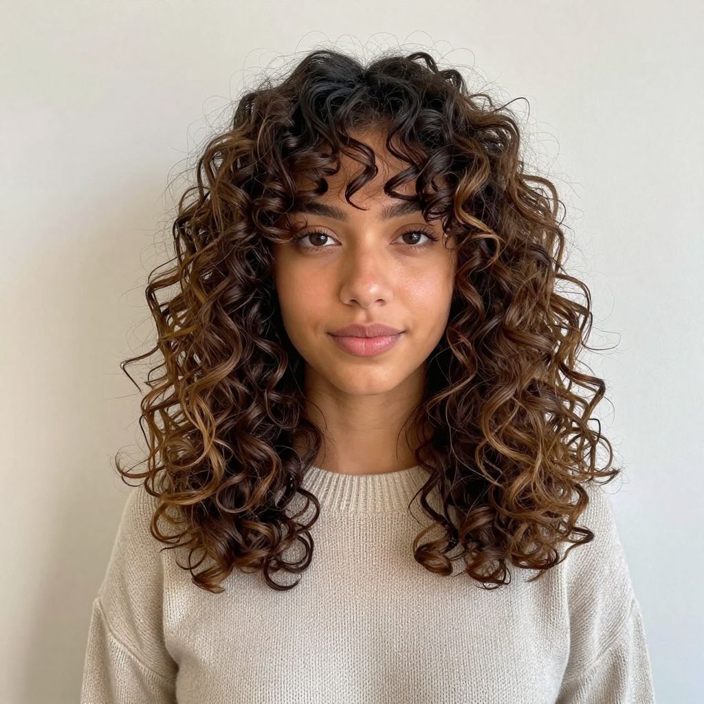 Shoulder-Length Curly Layers
