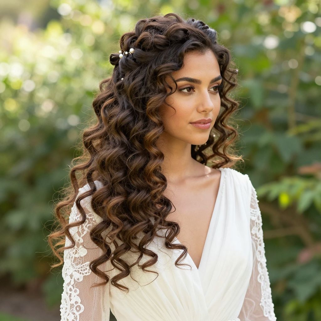 Curly Half Up Half Down