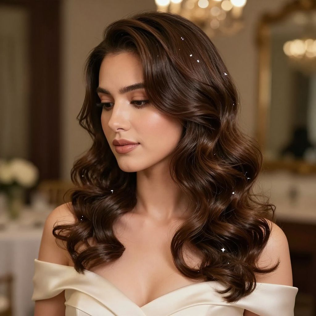 Side Swept Cascading Curls