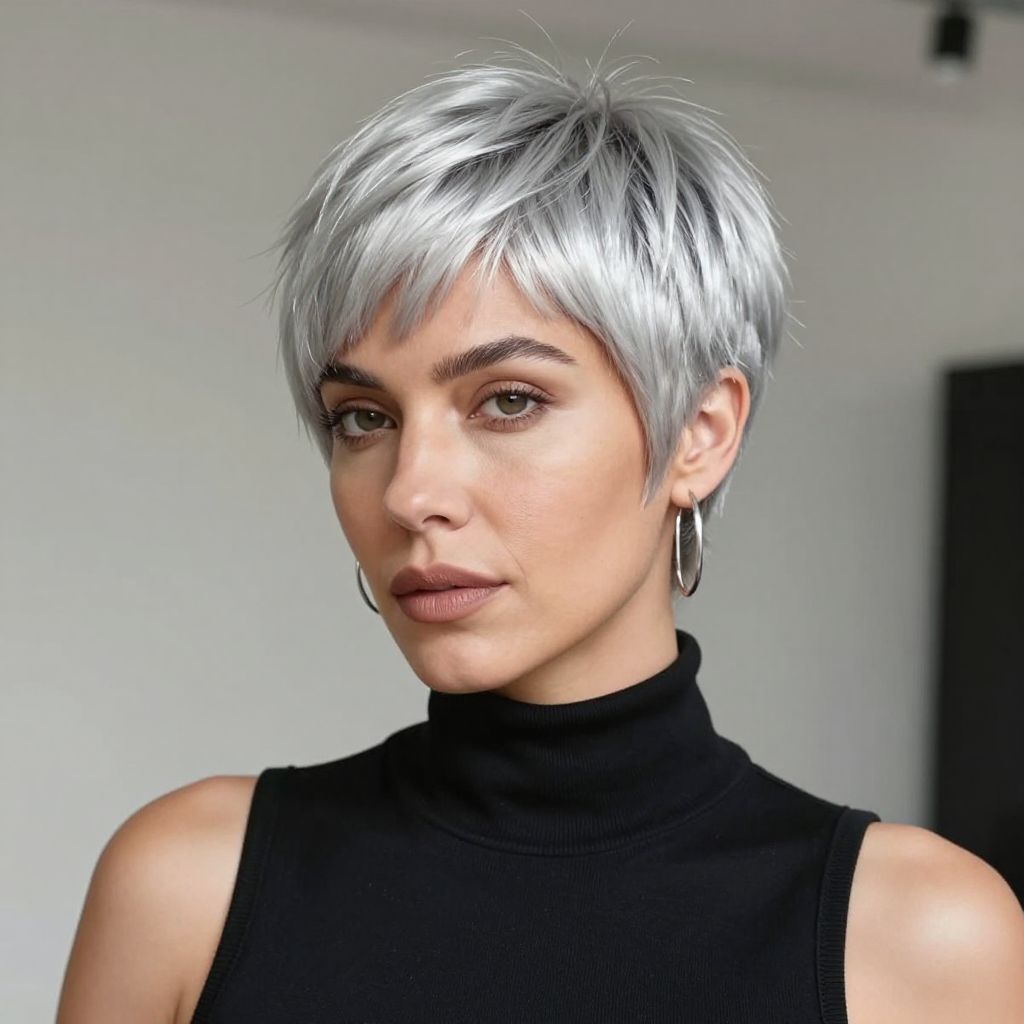 Silver Pixie Cut