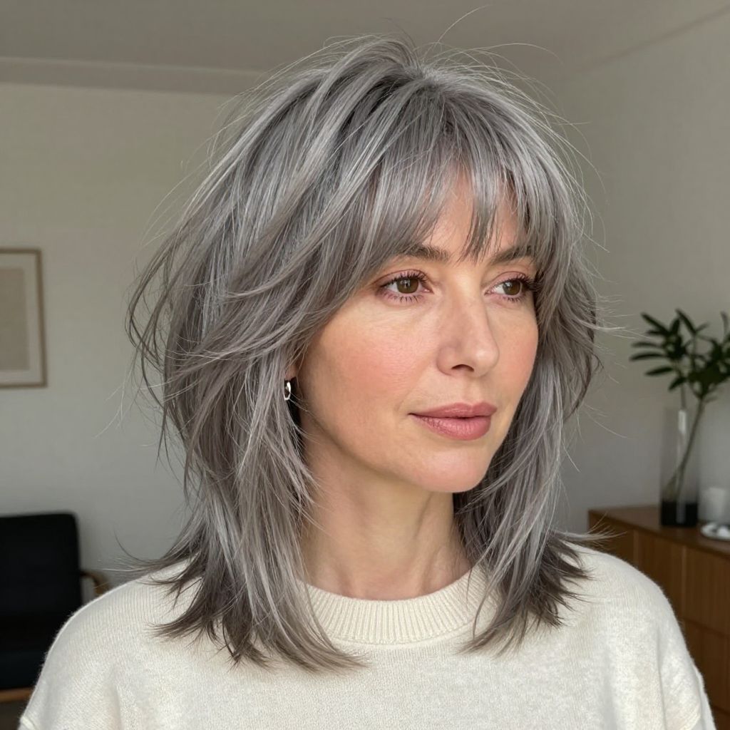 Layered Shaggy Gray