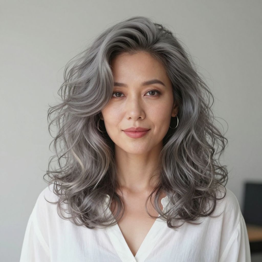 Gray Curls with Volume