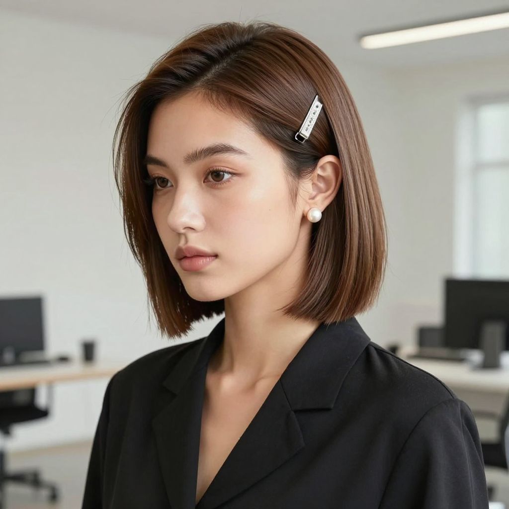 Sleek Barrette Parting