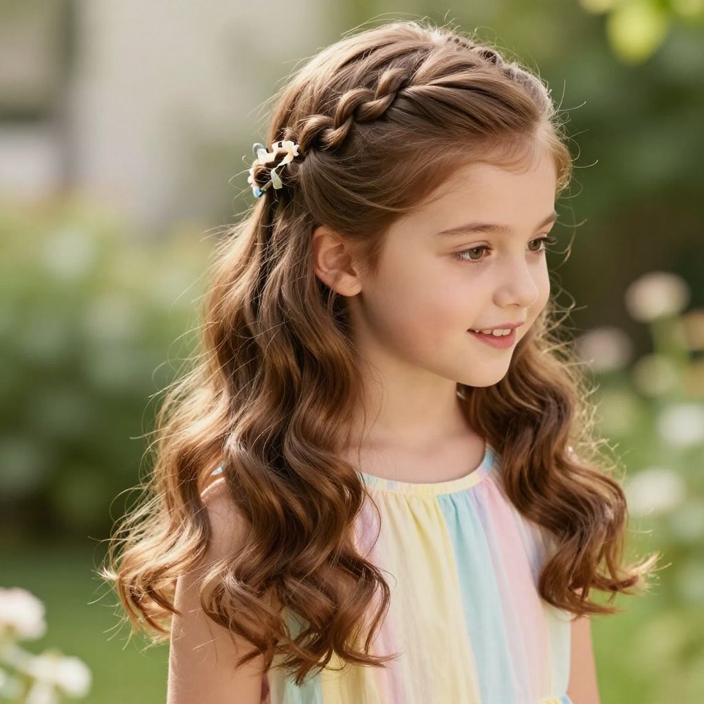 Half-Up Half-Down Twist kids hairstyle