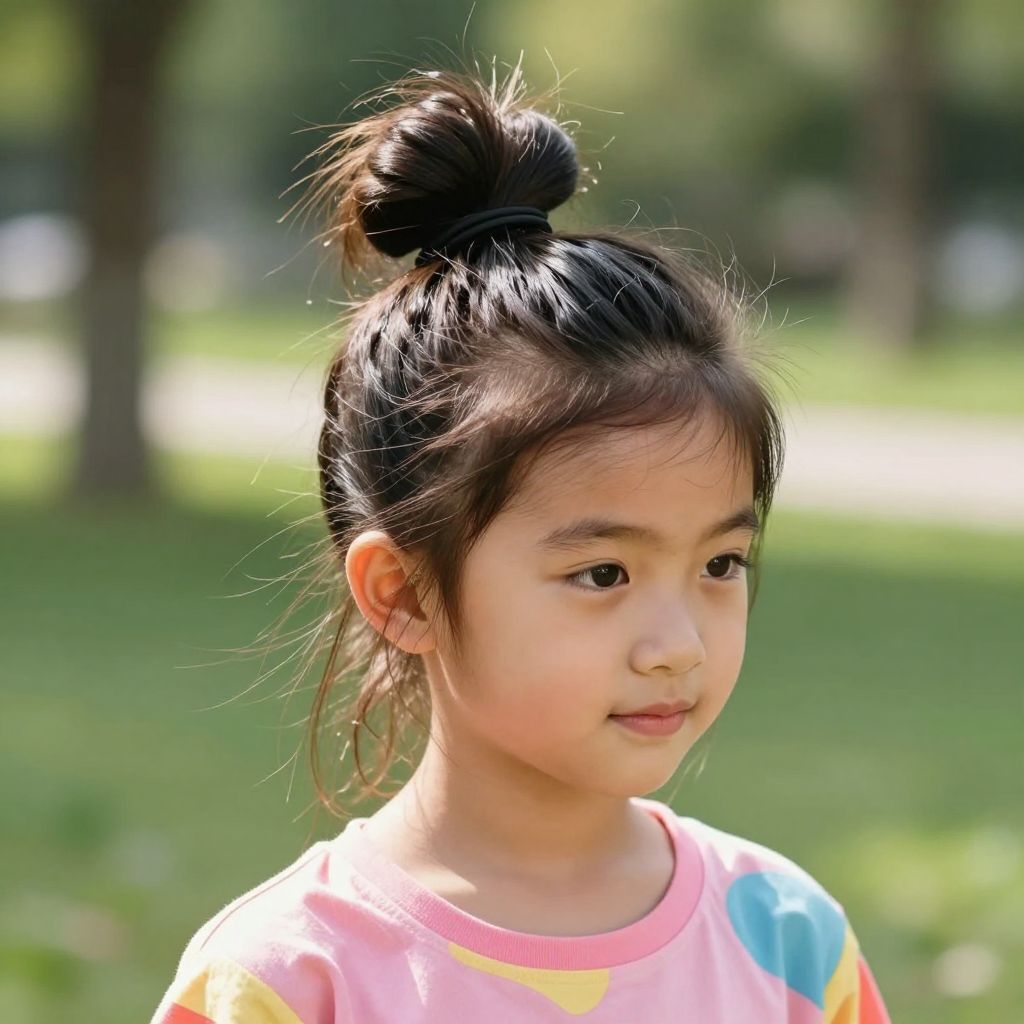 Messy Top Knot kids hairstyle