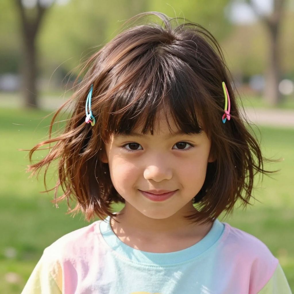 Textured Fringe kids hairstyle
