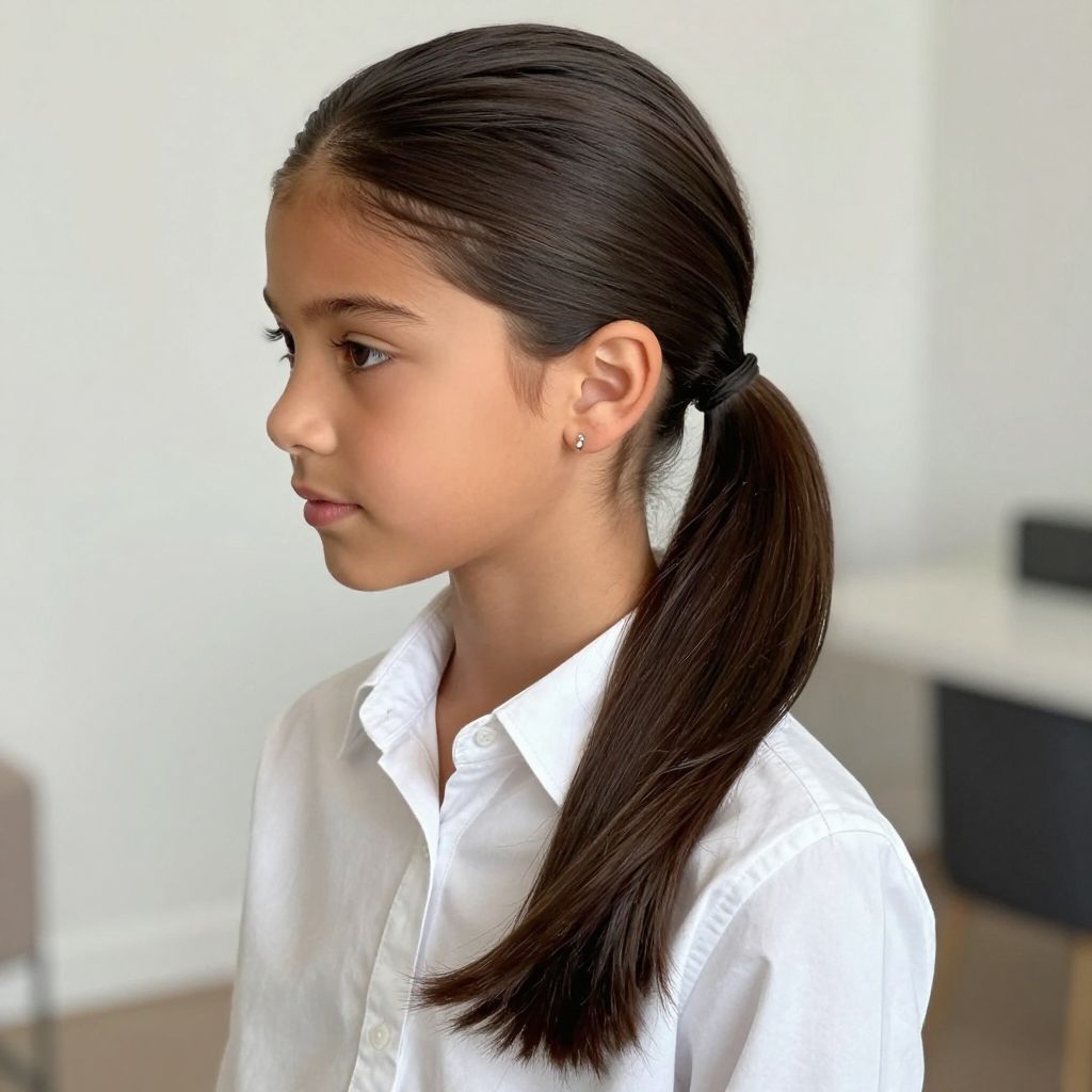 Sleek Low Ponytail kids hairstyle