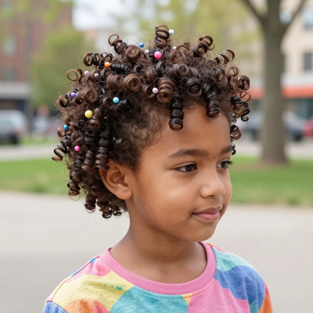Curly Frohawk kids hairstyle