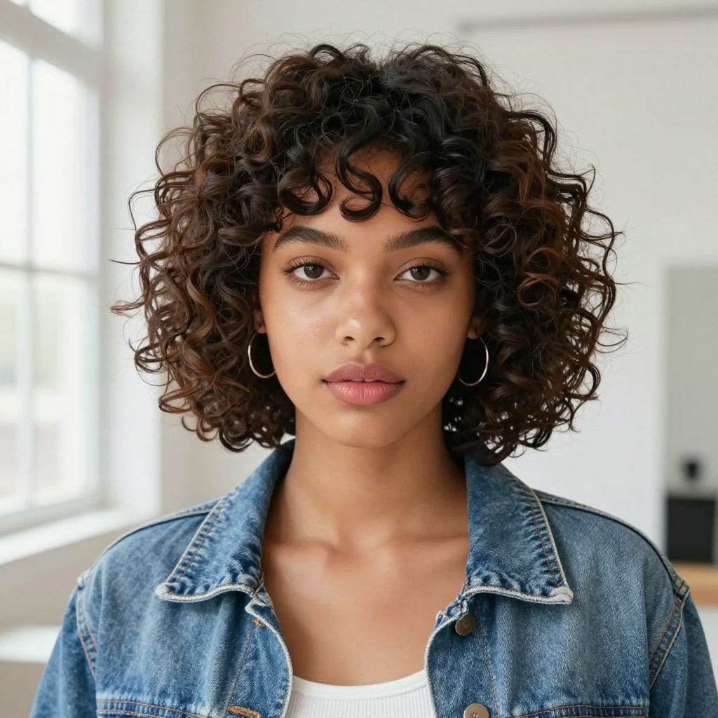 Curly Cropped Bangs
