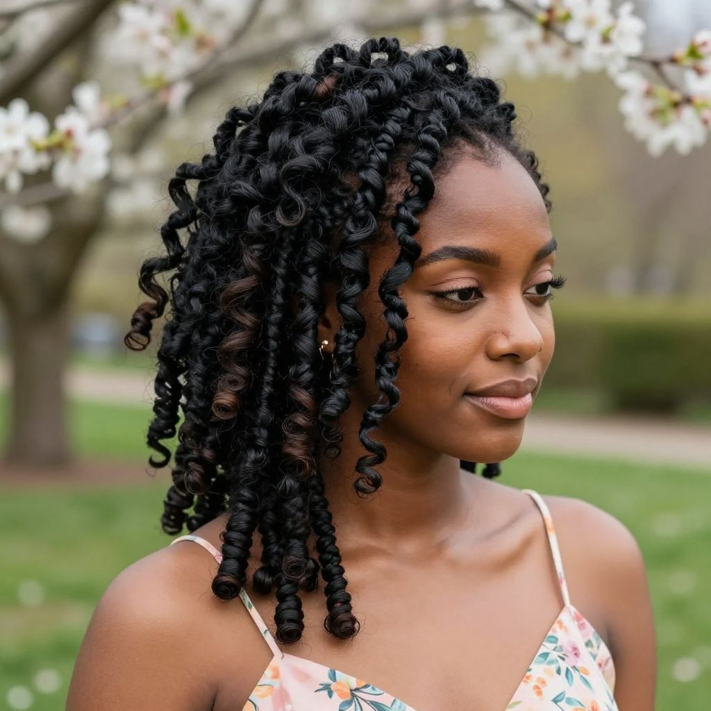 Curled Locs Updo