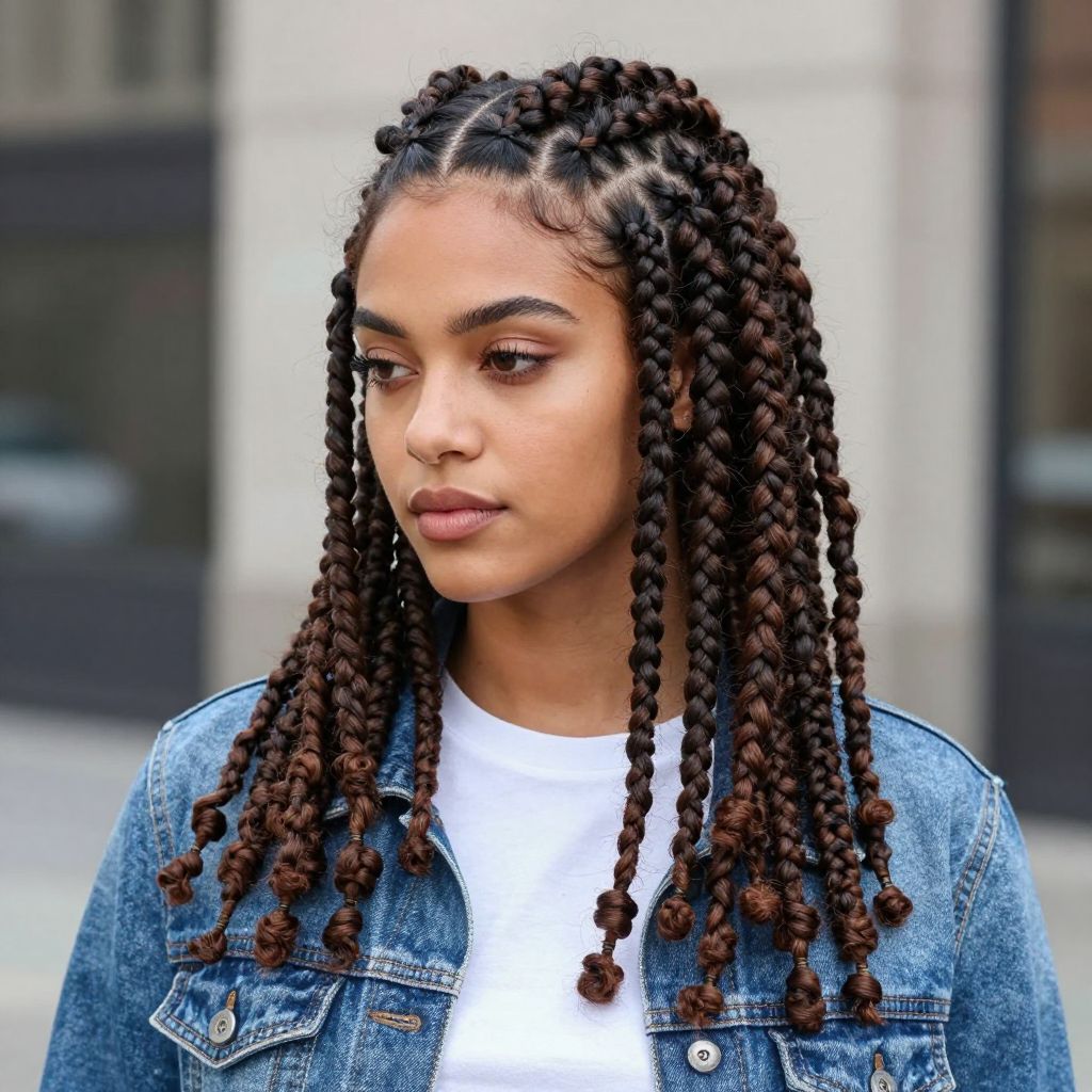 Half-Up Locs with Braids