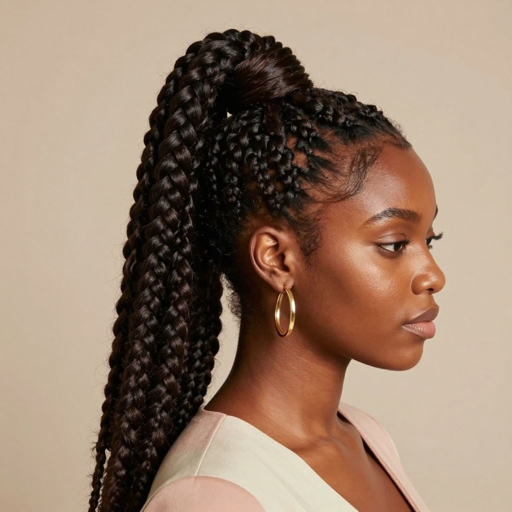 Feed-In Ponytail Braids