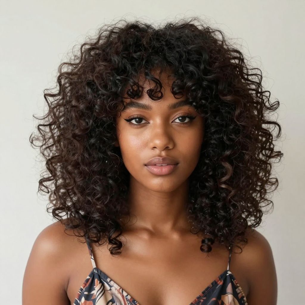 Afro With Bangs