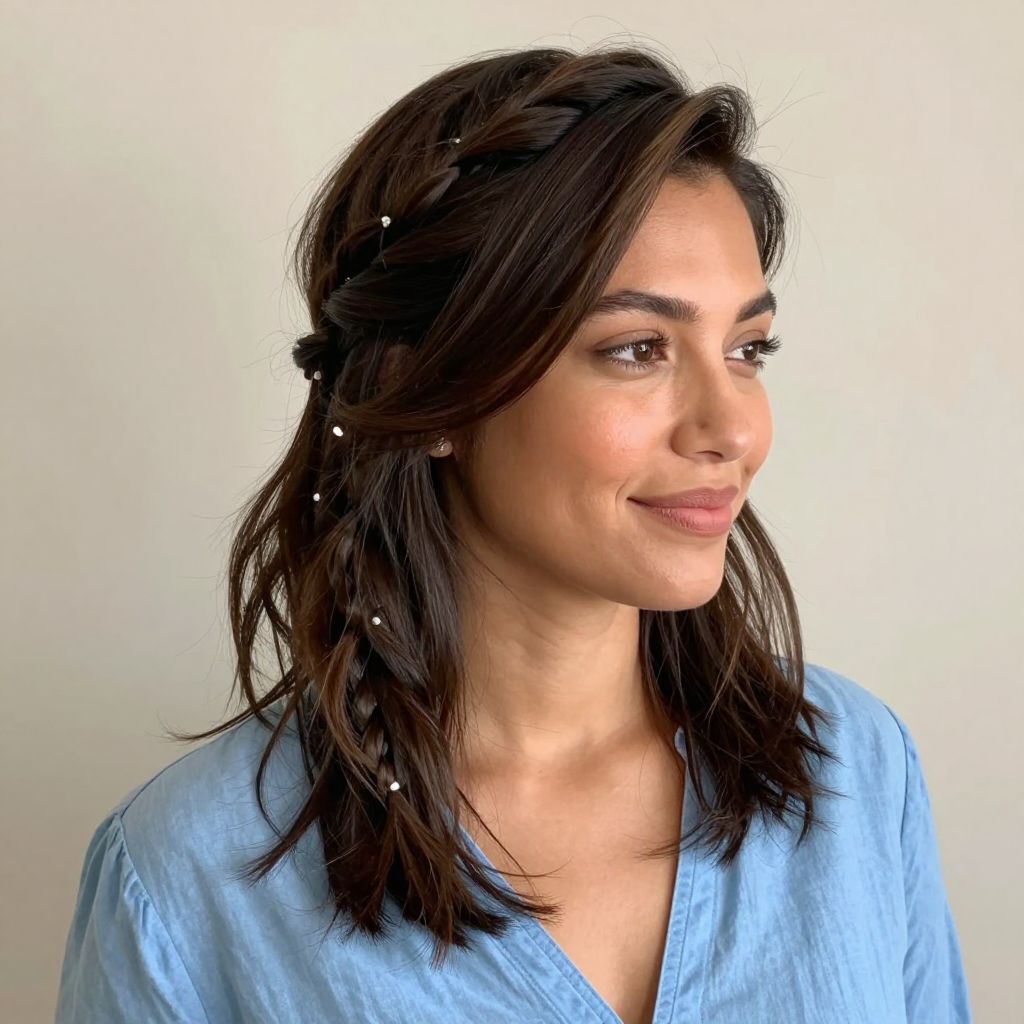 Classic Side Braid on short hair