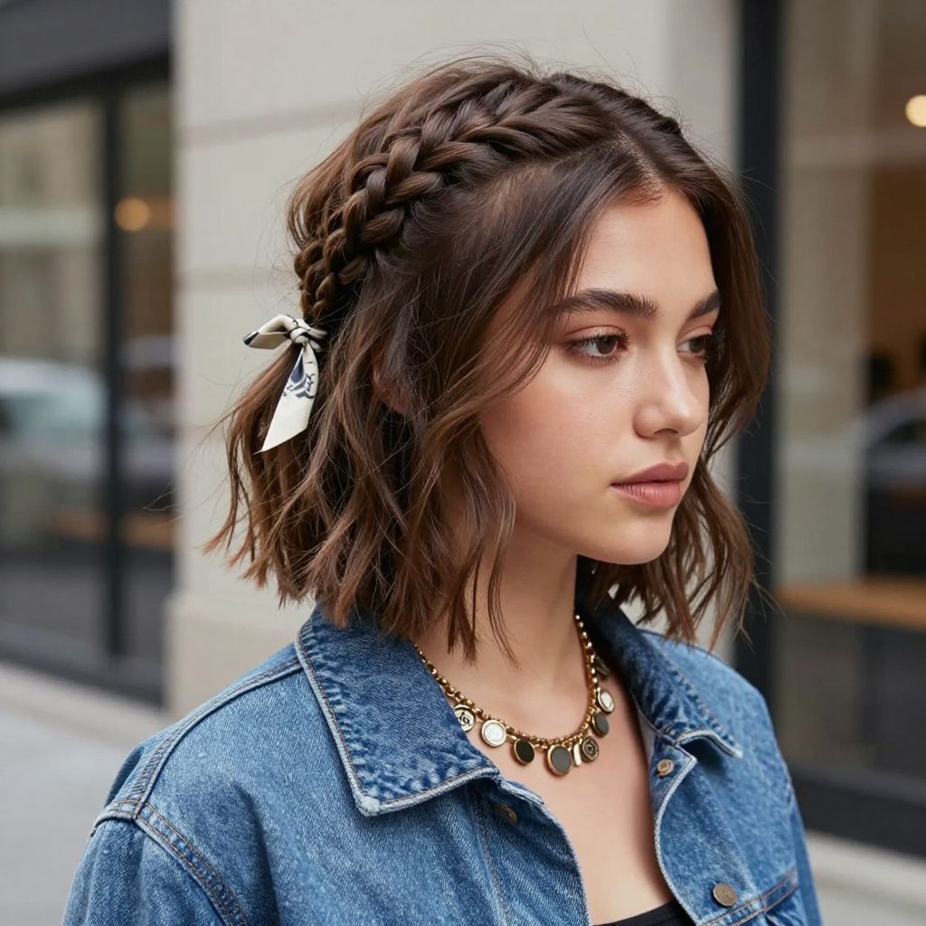 Half-Up Braid on short hair