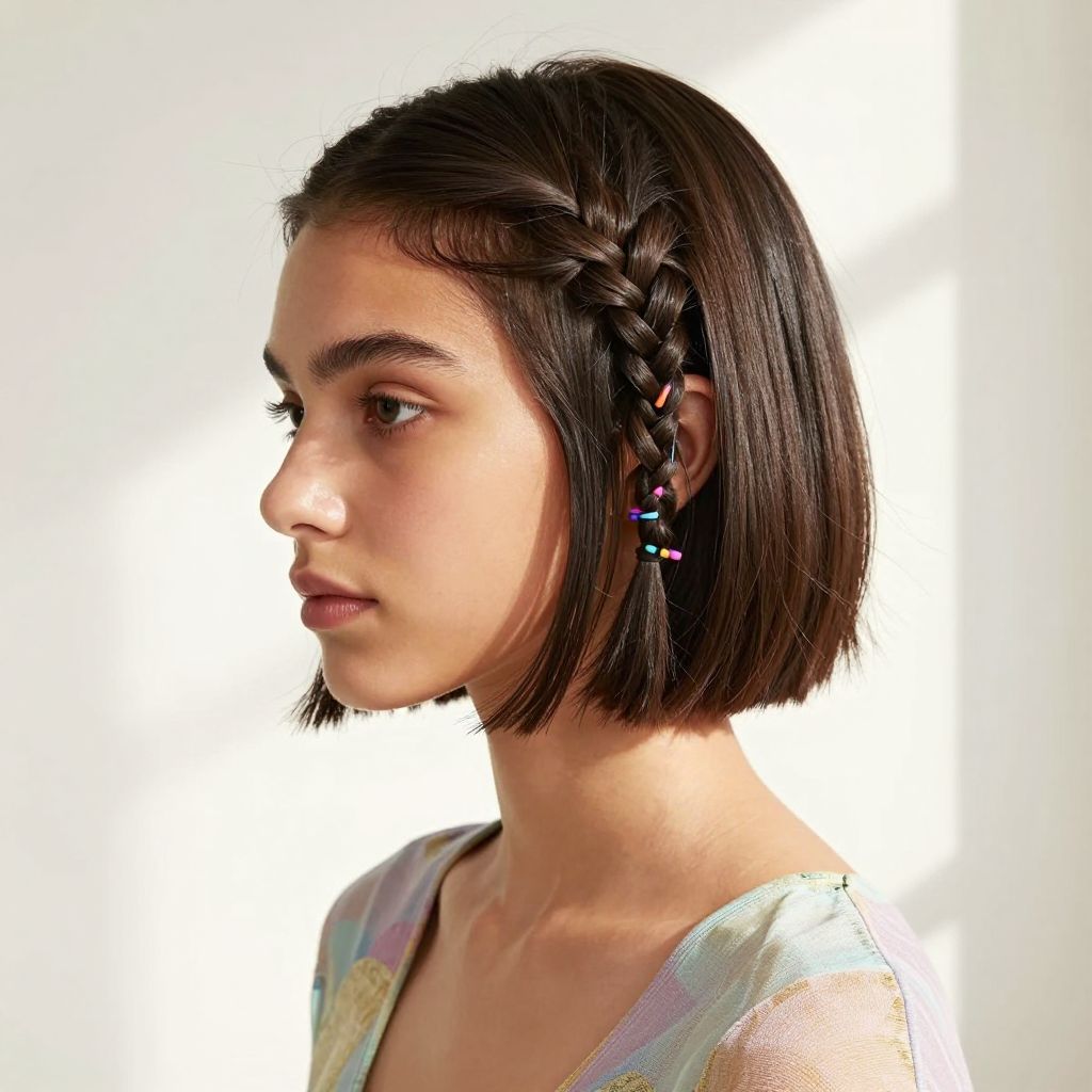 Bobby Pin Braid on short hair