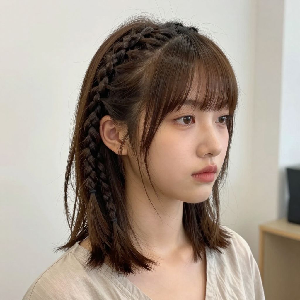 Braided Bangs on short hair