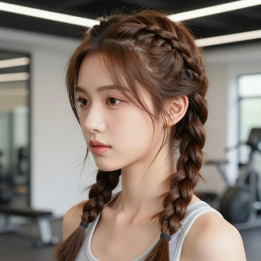 Double Dutch Braids on short hair