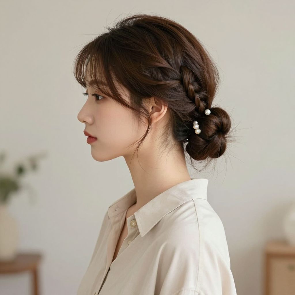 Braided Bun on short hair