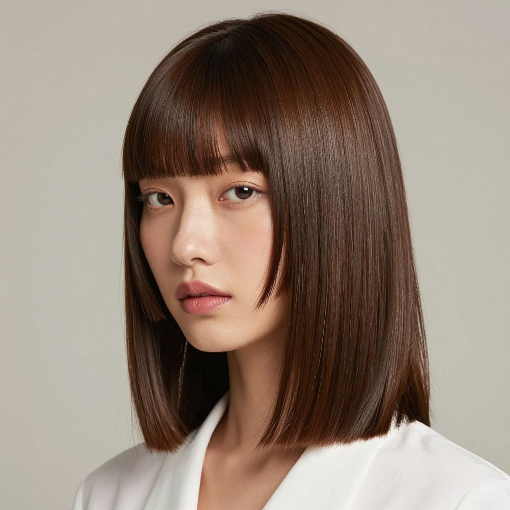 Stylish Blunt Bangs