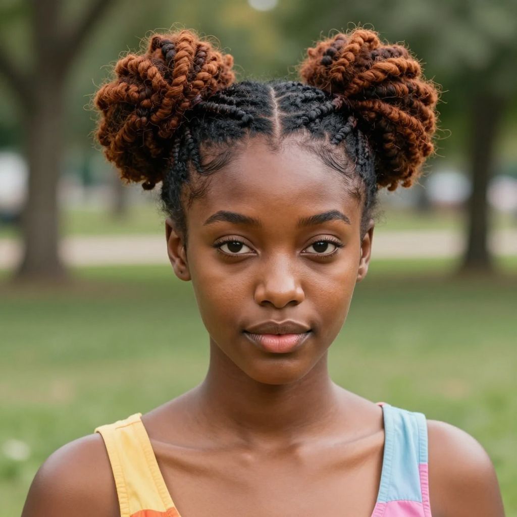 Double Bun Locs Style
