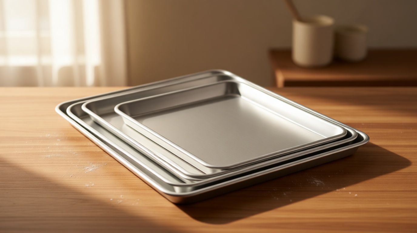 Nordic Ware Naturals 3 Piece Set - USA Made Aluminum Commercial Quality Sheet Pan for Baking or Roasting, Encapsulated Galvanized Steel Rim Prevents Warping; Half Sheet, Jelly Roll and Quarter Sheet