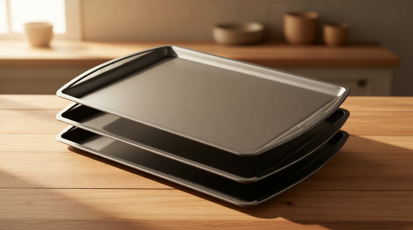 GoodCook Everyday Nonstick Carbon Steel 13” x 9” Baking Sheet Set, 3 Pack – Standard-Sized Carbon Steel Cooking Pans, Bakeware Set, Cookie Sheets for Baking, Oven Pan Set