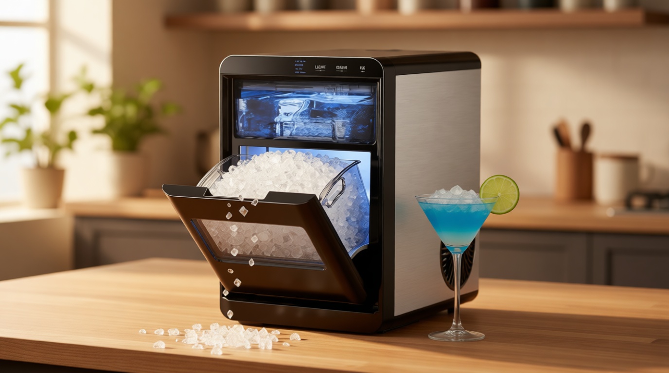 Antarctic Star Nugget Ice Maker Countertop - 44LB/Day, Self-Cleaning Portable Ice Machine with LED Display, 10-15 Minute Fast Ice Making for Home/Office/Bar