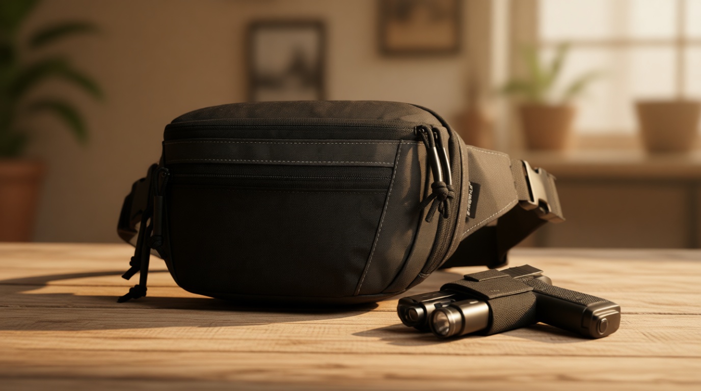 SHANGRI-LA Tactical Concealed Carry Fanny Pack for Men and Women, Low-Profile CCW Waist Bag, with Pistol Holster and Mag Holder, Multi-Use for Hiking, Travel, EDC