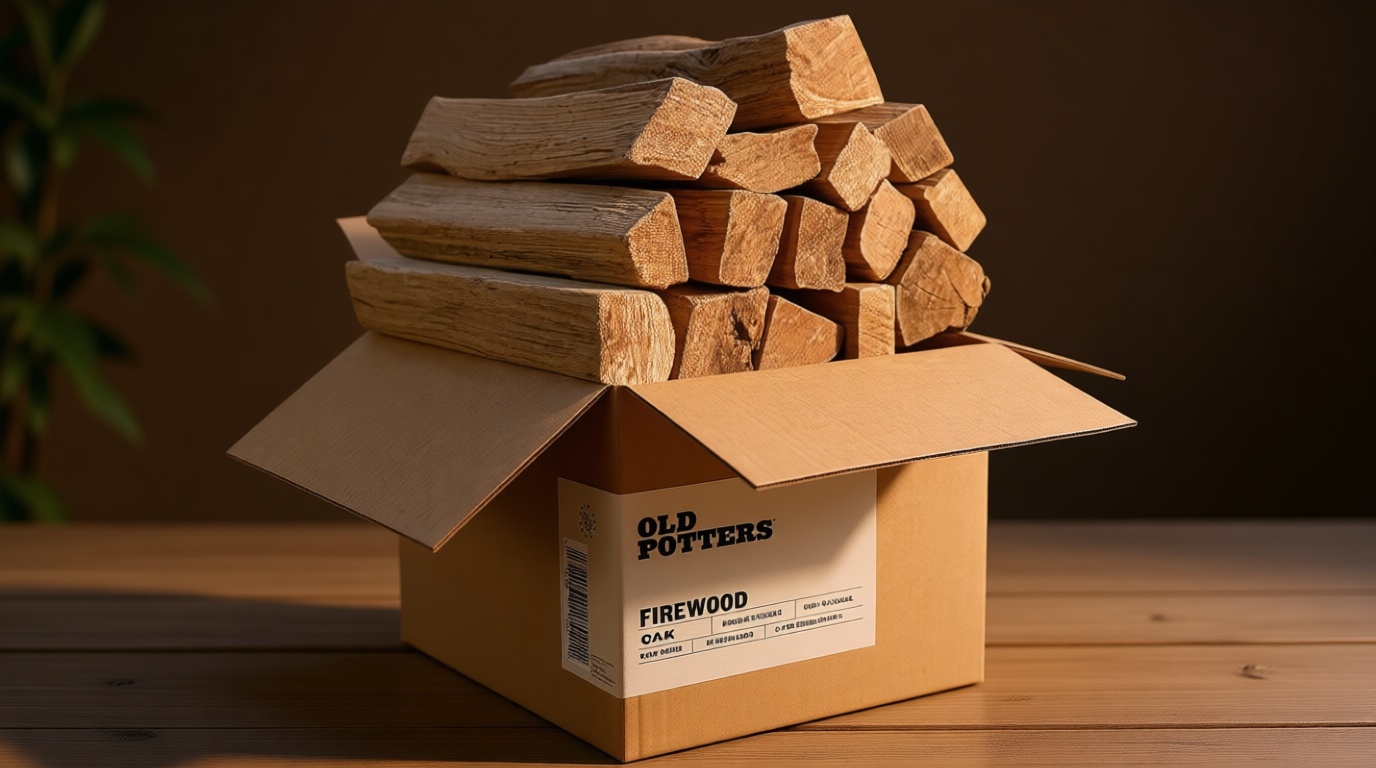 Old Potter Kiln Dried Firewood, ~1.5 Cu Ft ~ 38-45 lbs, for Solo Stove, Firepits and Fireplaces or Cooking, 16 Inch Logs, Oak