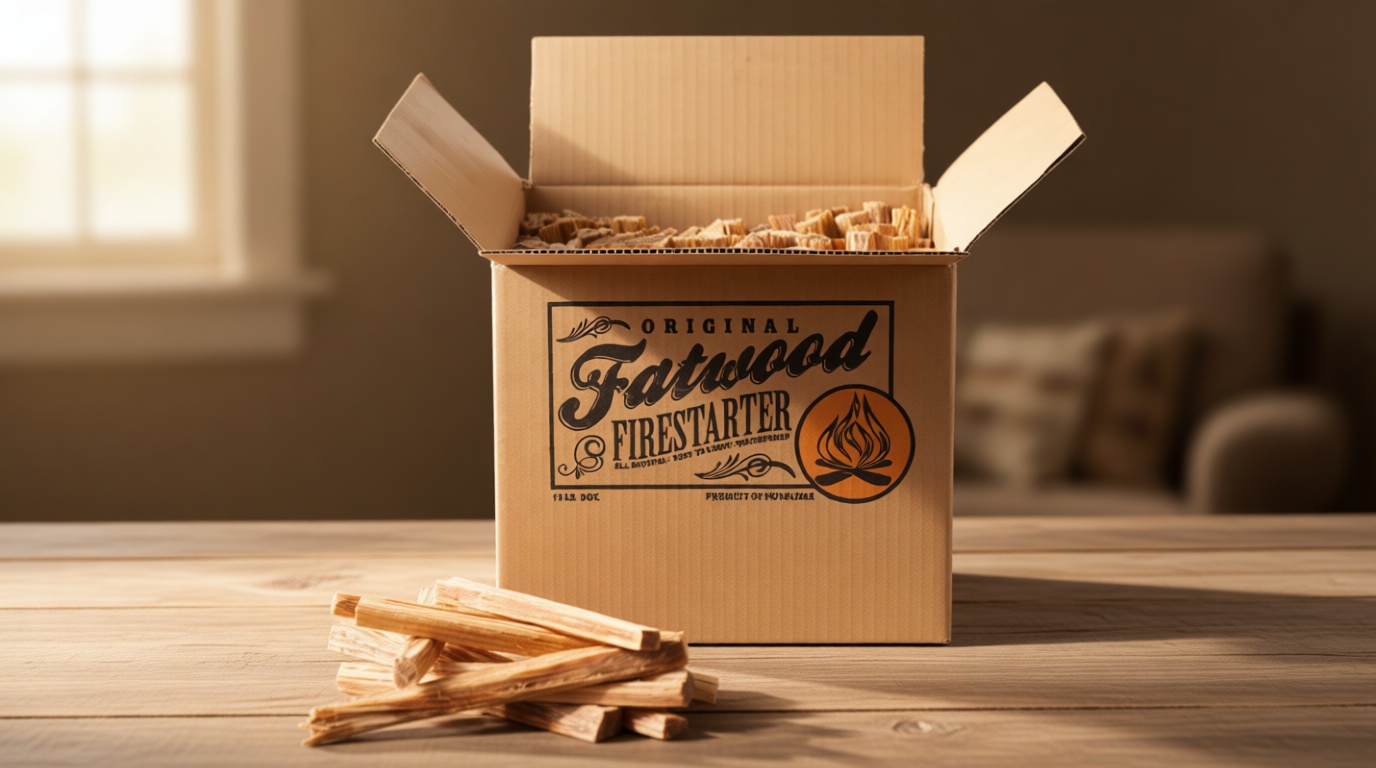 Fatwood Fire Starter Sticks 10lb Box - Indoor or Outdoor 100% All Natural Pine Fire Starters for Campfires, Fireplace, Firepit, Wood Stove, or BBQ Grill - Kindling Wood Firewood Lighter by Pure Garden
