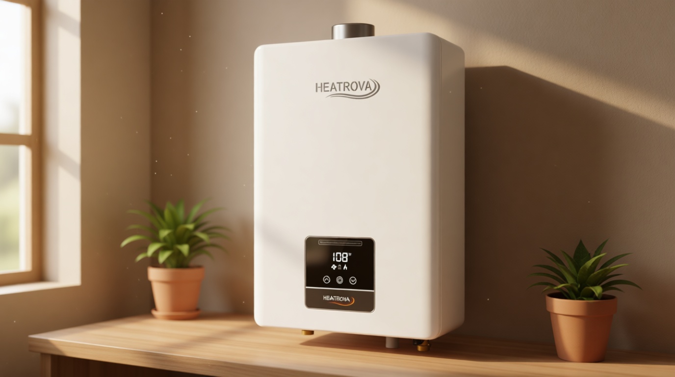 Natural Gas Tankless Water Heater Indoor, HeatRova 4.3 GPM 102,000 BTU, Instant Hot Water, Constant Temperature, Pure Copper Heat Exchanger, 3/4 inch NPT Connector, Energy-Saving, On-Demand for 3-4 Fixtures