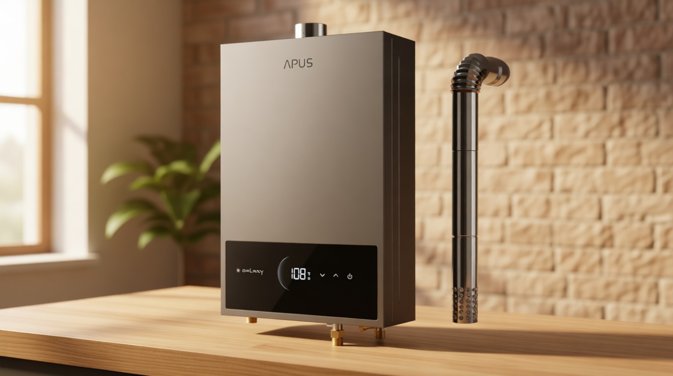 APUS Tankless Water Heater Propane Gas, Up to 4.42 GPM, Indoor Hot Water Heater, 95,000 BTU on Demand Instant Hot Water Heaters with Smart Digital Display, Space Gray