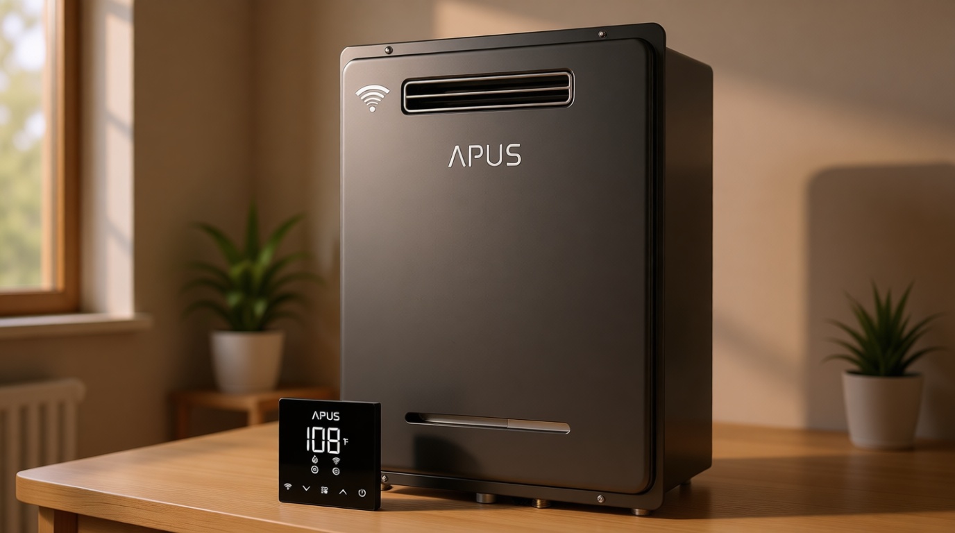 APUS 190,000 BTU Outdoor Tankless Water Heater, 8.1 GPM Natural Gas Instant Hot Water Heater with WiFi & Remote Control, High Efficiency for Supports 5 Outlets