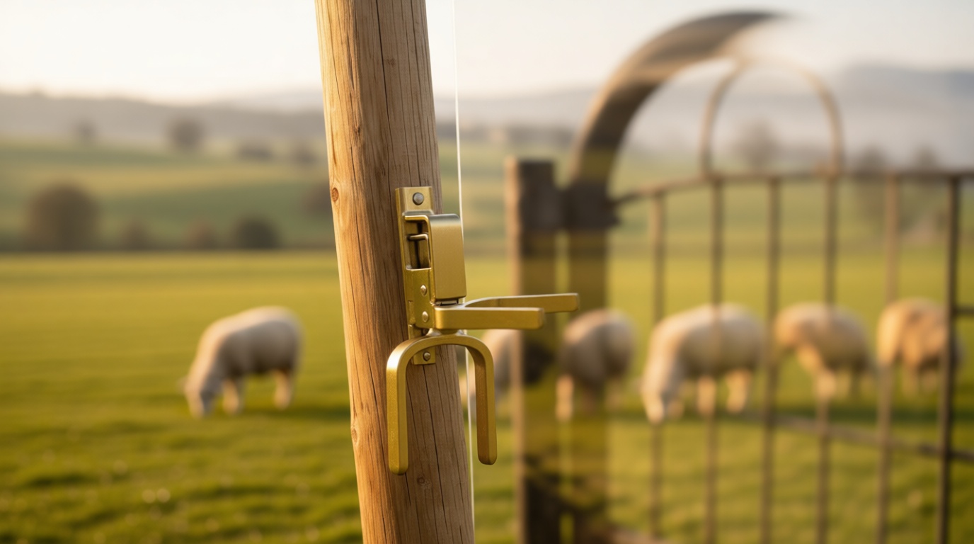 1PCS Instant Locking Gate Latch, Heavy-Duty One-Hand Gate Latch for Farm, Ranch & Backyard | Automatic Spring Lock, Rust-Resistant Steel, Easy Install on Wood, Metal & Pipe Gates