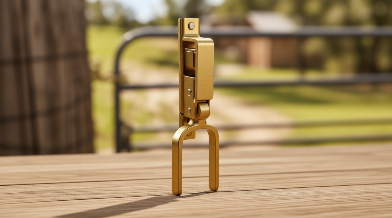 Emesak Instant Locking Gate Latch – Heavy-Duty Farm gate Latch with Automatic Spring Lock for Wood Metal Pipe Gates Farm Ranch & Backyard (1pcs)