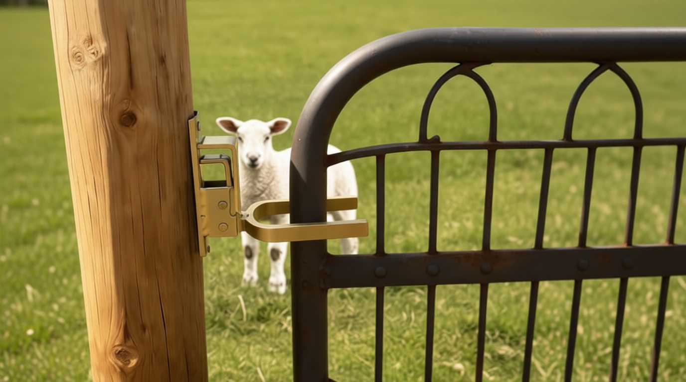 Instant Locking Gate Latch – Heavy-Duty One-Hand Gate Latch for Farm, Ranch & Backyard | Automatic Spring Lock, Rust-Resistant Steel, Easy Install on Wood, Metal & Pipe Gates（1PCS