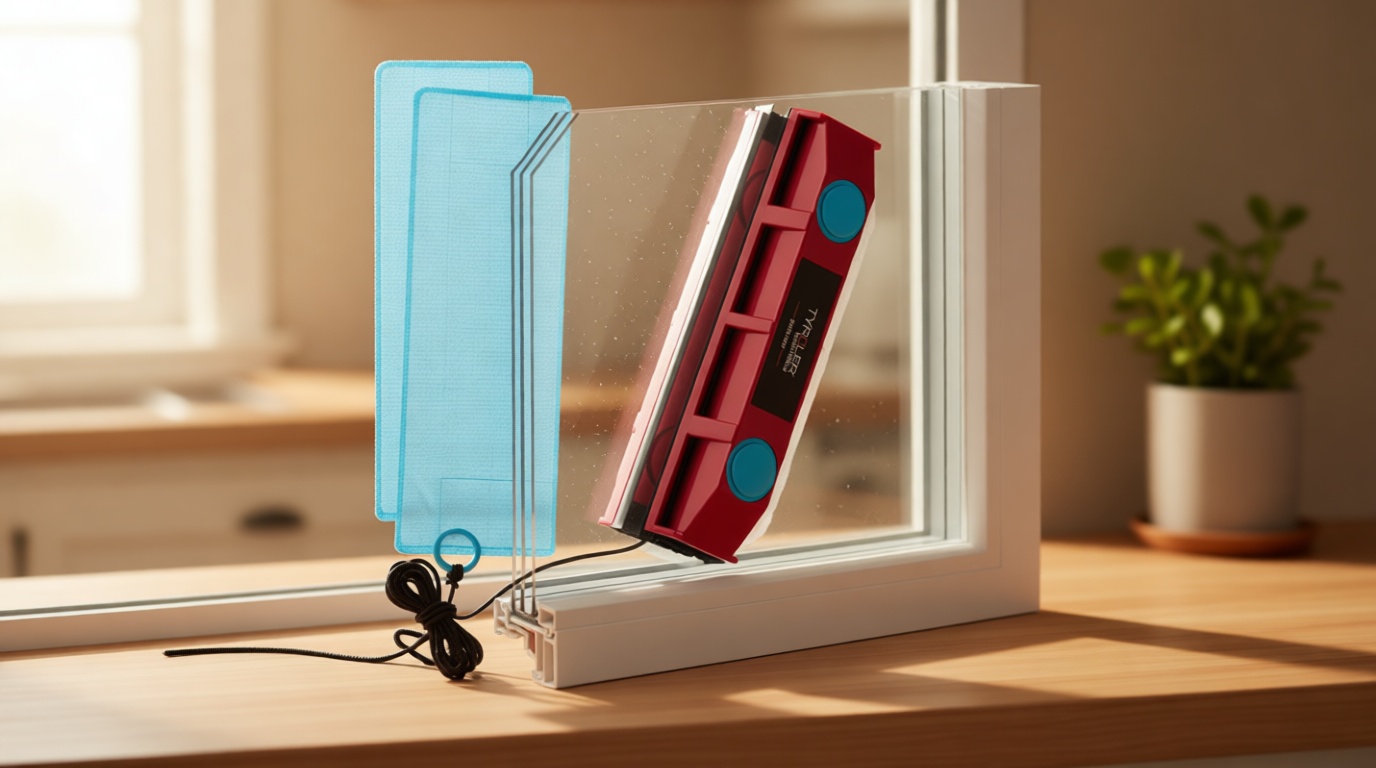 Tyroler Bright Tools The Glider D-2 Magnetic Window Cleaner for Double Glazed Windows. Fit to 0.3in - 0.7in Window Thickness. Glass Cleaner