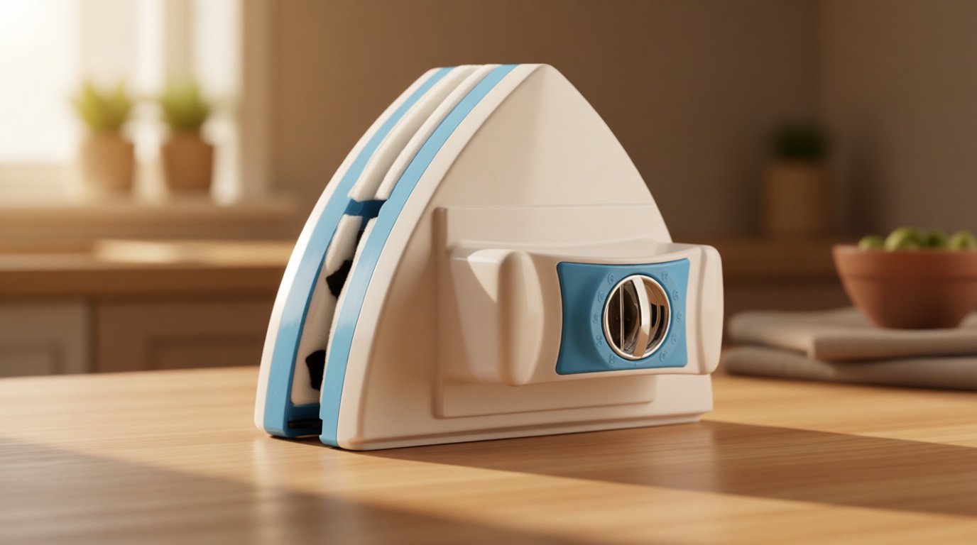 Double-Sided Magnetic Window Cleaner - Adjustable Magnetic Equipment Cleaning Brush Tool，Fits 3 - 30 mm Glass Thickness, 2.5m Safety Rope for High-Rise & Auto Glass, Safe Anti-Pinch Wiper (Blue)