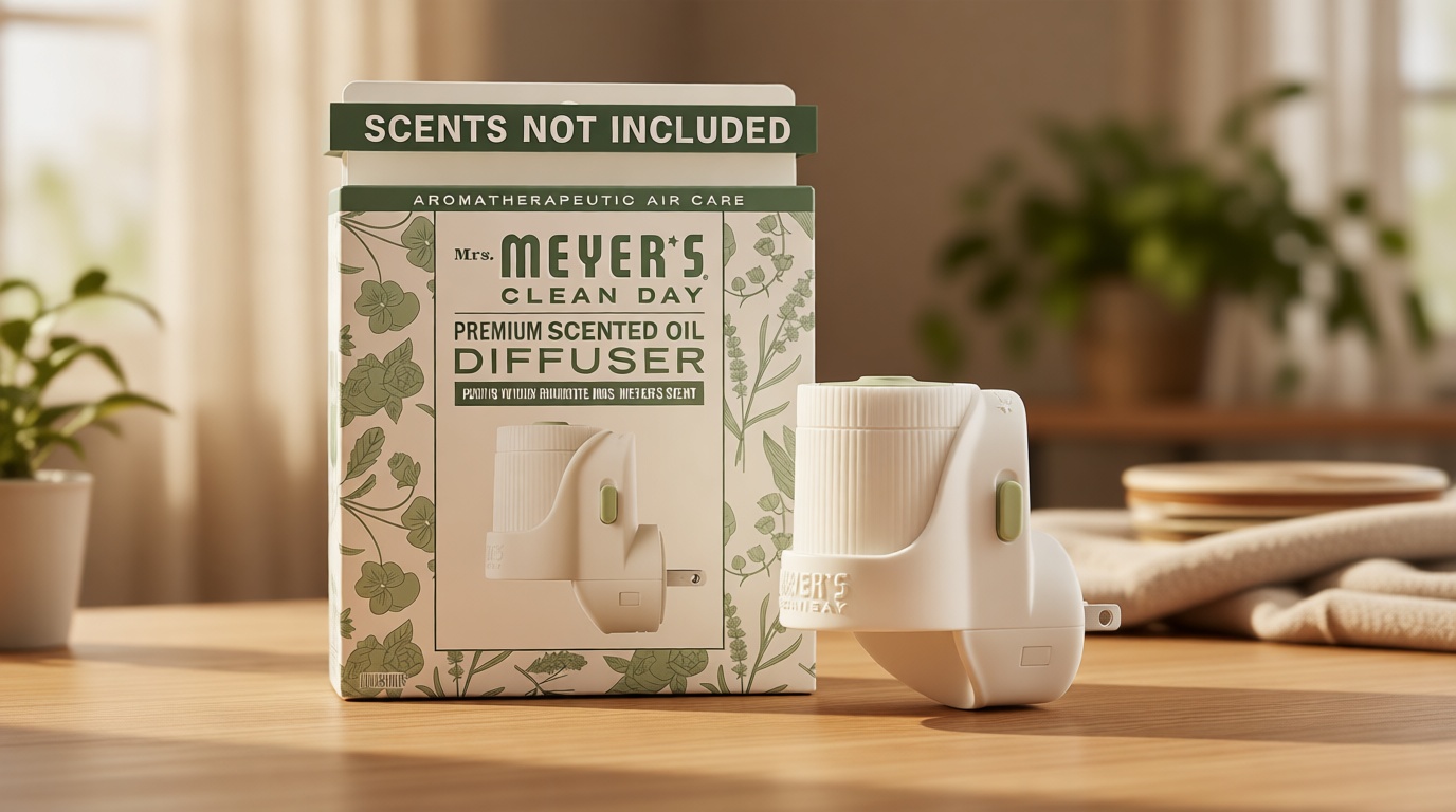MRS. MEYER'S CLEAN DAY Contains 1 Premium Scented Oil Diffuser, Wall Plug In Air Freshener, Scents Not Included, Automatic Shut-Off and Adjustable Scent Control