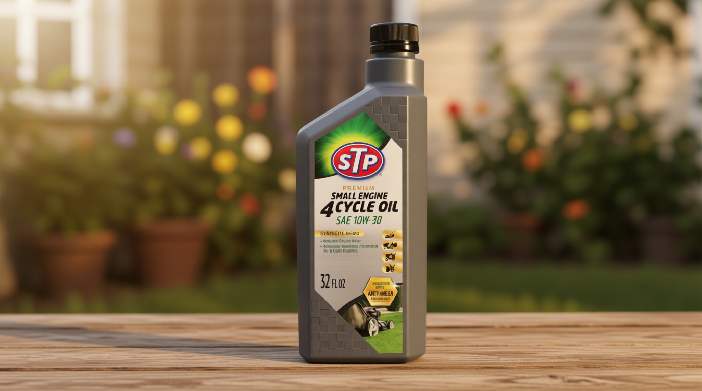 STP Premium Small Engine 4 Cycle Oil Formula, SAE10W-30 Small Engine Oil Engine Care Formula Reduces Wear for Lawnmower, Push Mower, Tractor, 32 Oz, STP
