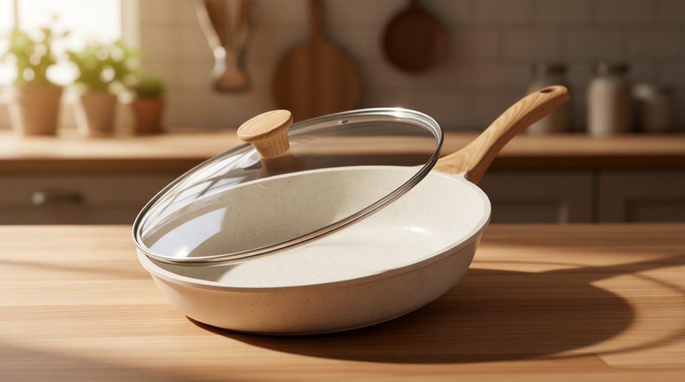 SENSARTE Nonstick Ceramic Frying Pan with Lid 8/9.5/10/11/12.5 Inch Omelet Pan Skillet, Free of Intentionally Added PFAS/PTFE Non-toxic Chef's Pan Induction Compatible Pan, Heat Resistant Handle Recycled Claim Standard Blended